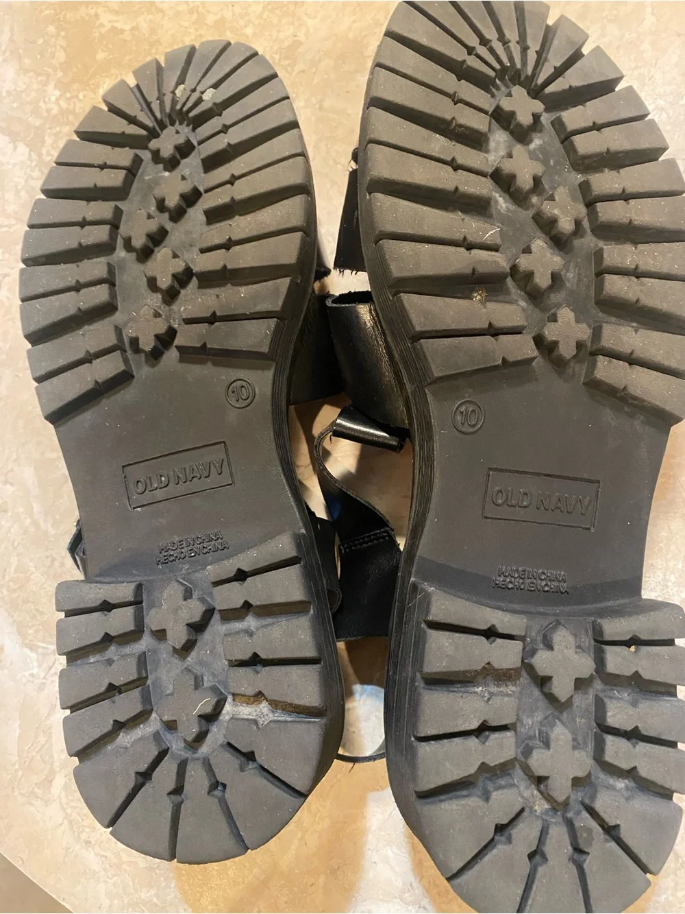 Old Navy Black Woven Slingback Sandals with Buckle